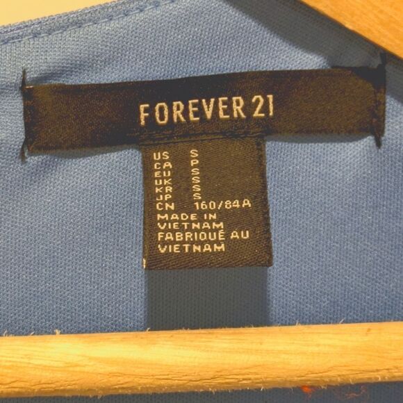 $5 Item! EUC Forever 21 S Periwinkle Blue and Black Neoprene Zip Back Dress - Picture 4 of 6